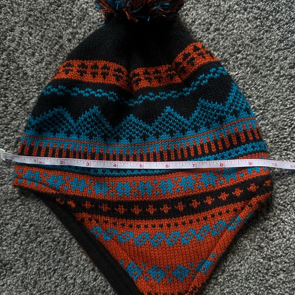 D&Y | Knit Hat in Orange and Blue | big kids/small adult | unisex | like new - Picture 12 of 17